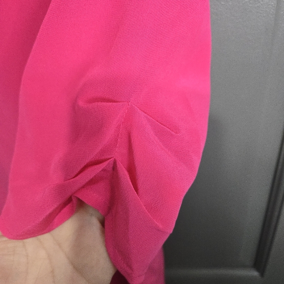 Hot Pink Silk Top Barbie Neon - Picture 4 of 11